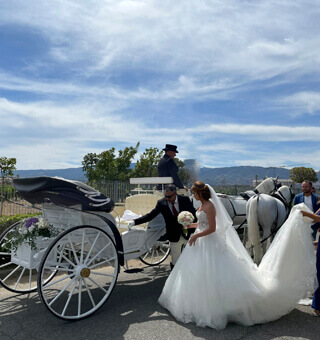 Matrimonio con carrozza Valentina e Giuseppe